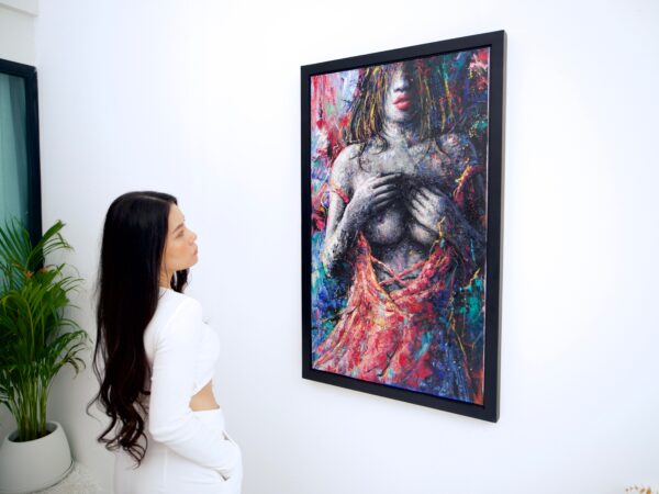 Femme en robe rose – Kesorn | 60 X 100 cm La Galerie d'art en ligne art gallery 5