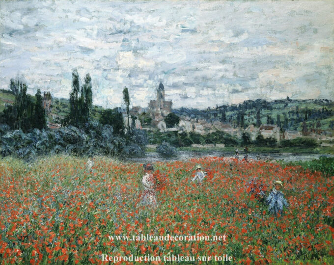 Champ de coquelicots près de Vétheuil – Tableau Monet Claude Monet