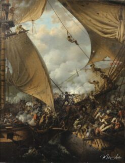 Abordage et capture de la frégate Embuscade par la corvette Bayonnaise en 1798 – Louis Philippe Crepin Louis-Philippe Crépin