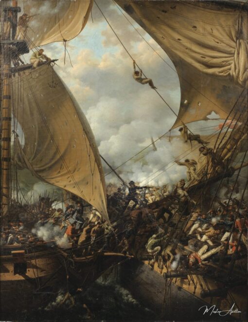 Abordage et capture de la frégate Embuscade par la corvette Bayonnaise en 1798 – Louis Philippe Crepin Louis-Philippe Crépin 2