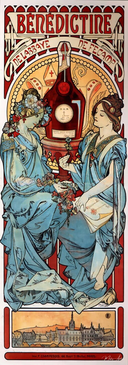 Affiche publicitaire pour la Bénédictine – Mucha Alphonse Mucha