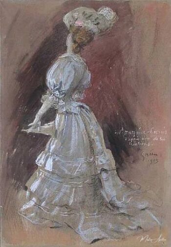 An Elegant Lady with a Parasol – Jules-Alexandre Grün Jules-Alexandre Grün