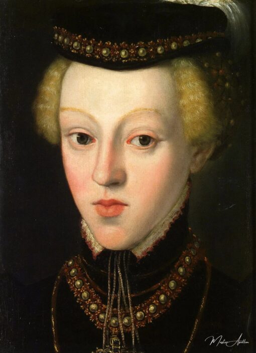 Archiduchesse johanna, grande-duchesse de toscane à l’âge de 9 – 10 ans environ, photo de poitrine – Arcimboldo Giuseppe Arcimboldo