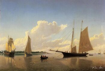 Arrimage des voiles au large de Fairhaven – William Bradford William Bradford