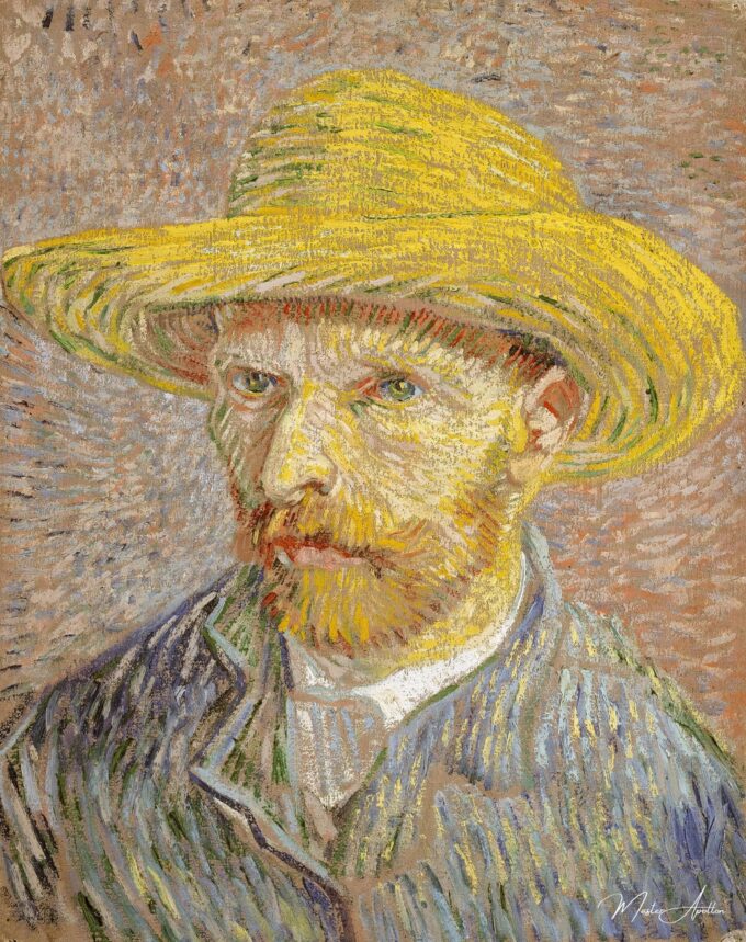 Autoportrait avec chapeau de paille de,1887 – Van Gogh Série des Autoportraits de Vincent van Gogh