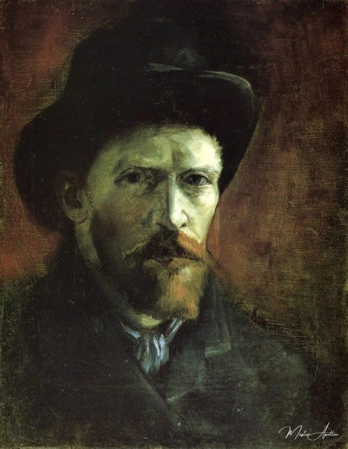 Autoportrait avec un chapeau de feutre foncé – Van Gogh Série des Autoportraits de Vincent van Gogh