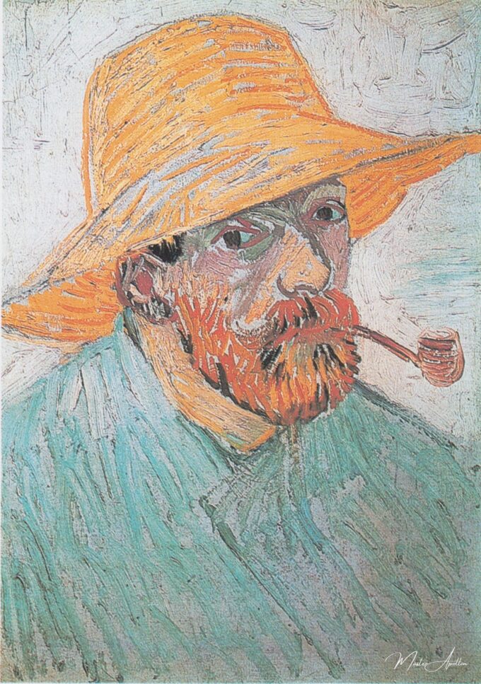 Autoportrait avec un chapeau de paille et une pipe – Van Gogh Série des Autoportraits de Vincent van Gogh