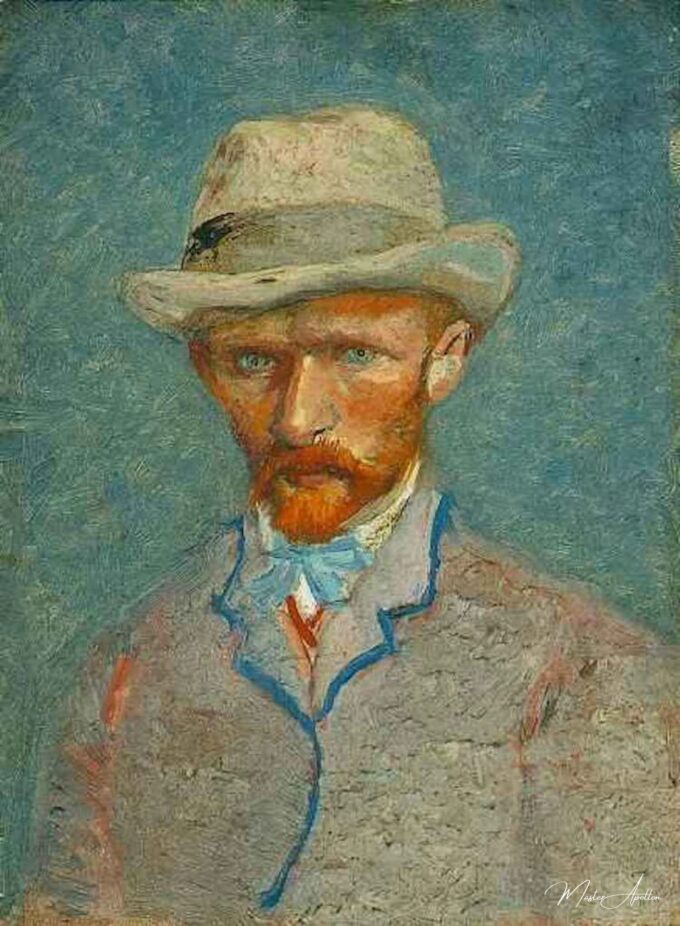 Autoportrait avec un chapeau de paille gris – Van Gogh Série des Autoportraits de Vincent van Gogh