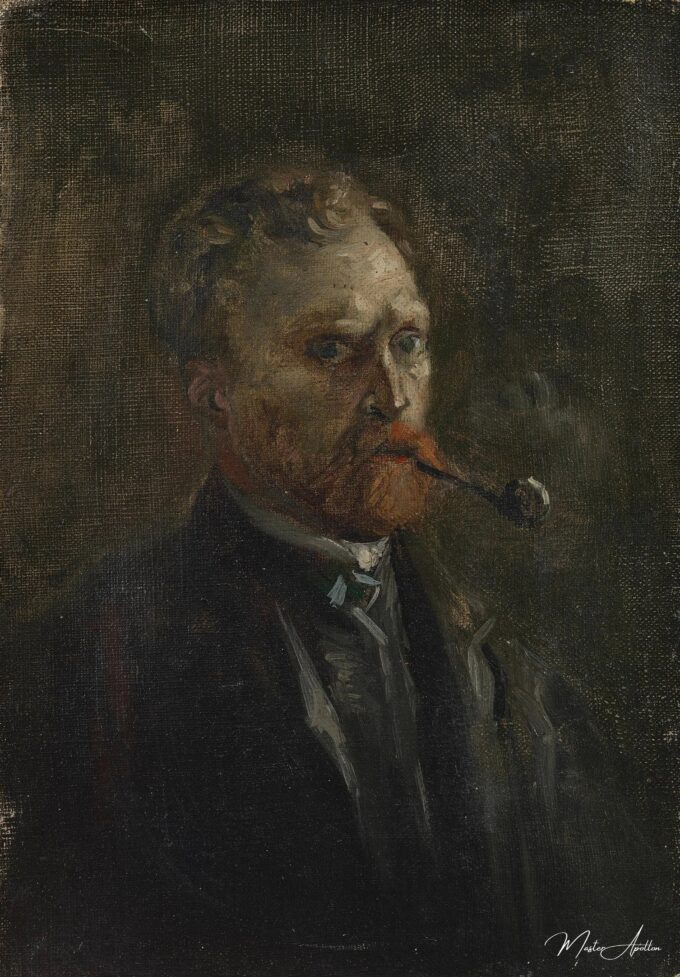 Autoportrait avec une pipe – Van Gogh Série des Autoportraits de Vincent van Gogh