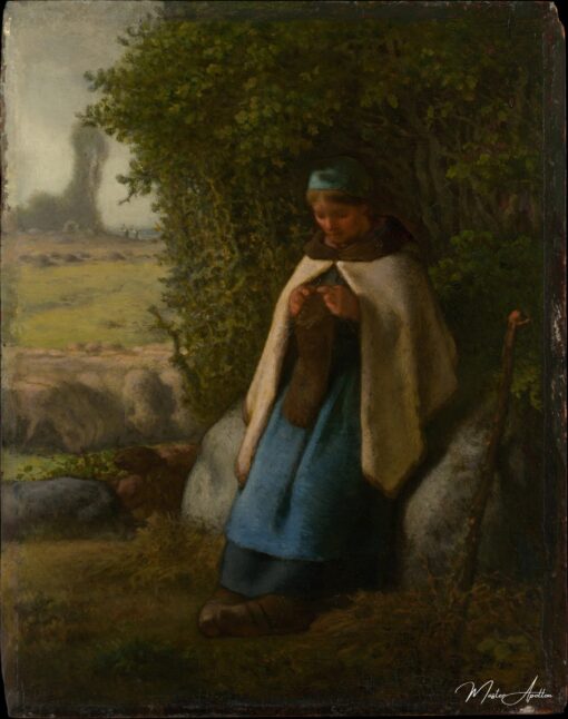 Bergère assise sur un rocher – Jean-François Millet Jean-François Millet