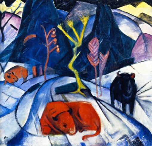 Bison en hiver (Bison rouge) – Franz Marc Franz Marc