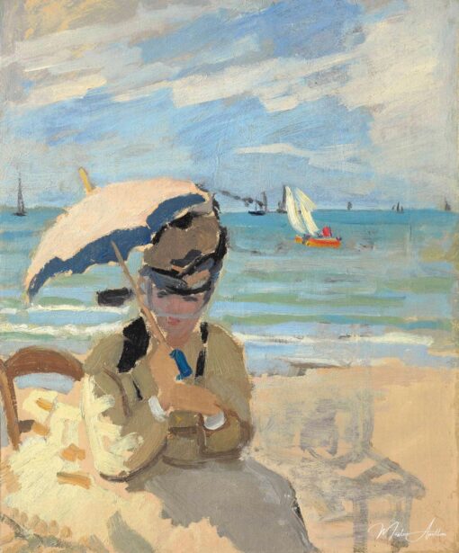 Camille assise sur la plage à Trouville – Claude Monet Claude Monet