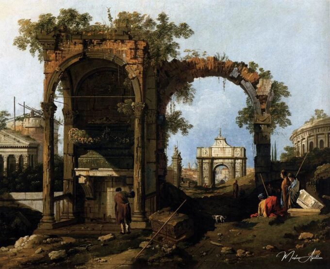 Capriccio avec ruines classiques et édifices – Giovanni Antonio Canal Giovanni Antonio Canal