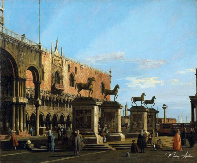 Capriccio : chevaux Saint Marco sur la Piazzetta – Giovanni Antonio Canal Giovanni Antonio Canal