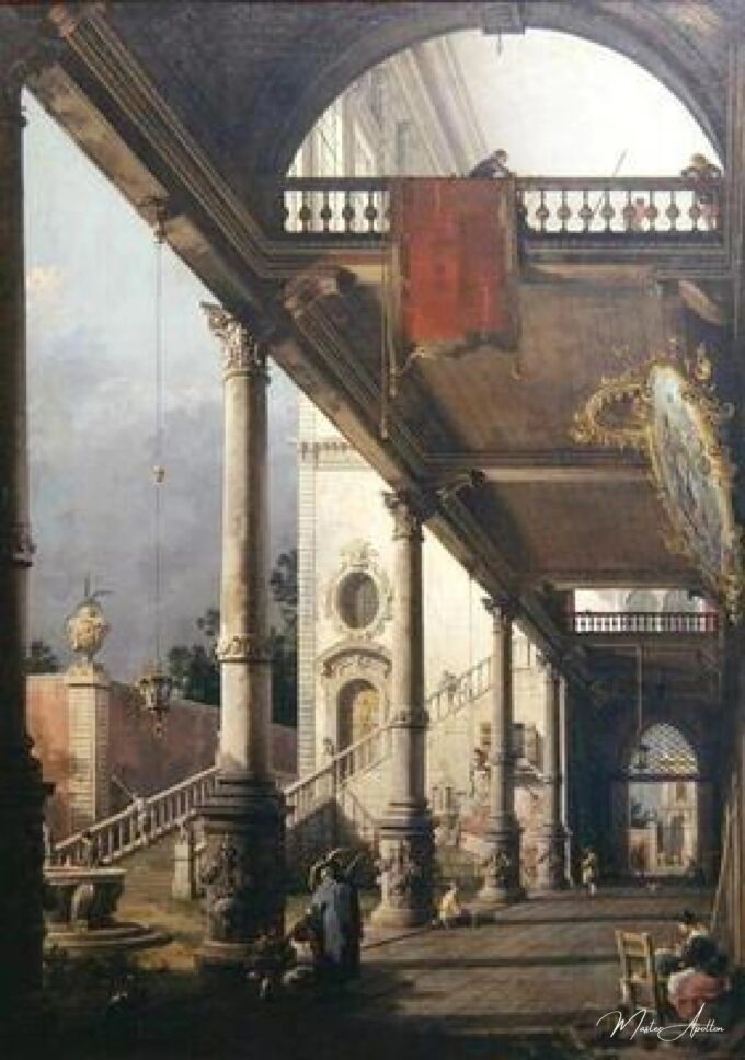 Capriccio d’une colonnade, 1765 (huile sur toile) – Giovanni Antonio Canal Giovanni Antonio Canal