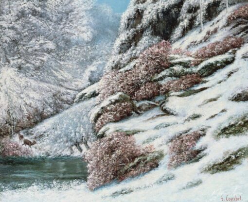 Cerf dans un paysage de neige – Gustave Courbet Gustave Courbet