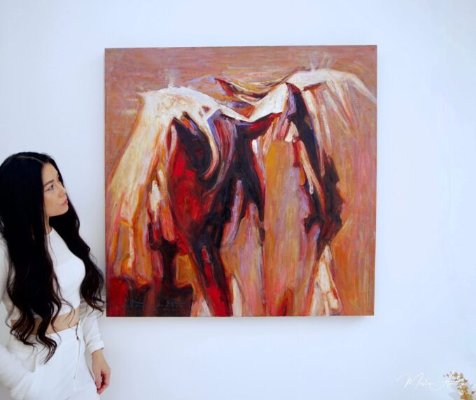 Cheval Abstrait | 100 x 100 cm La Galerie d'art en ligne art gallery