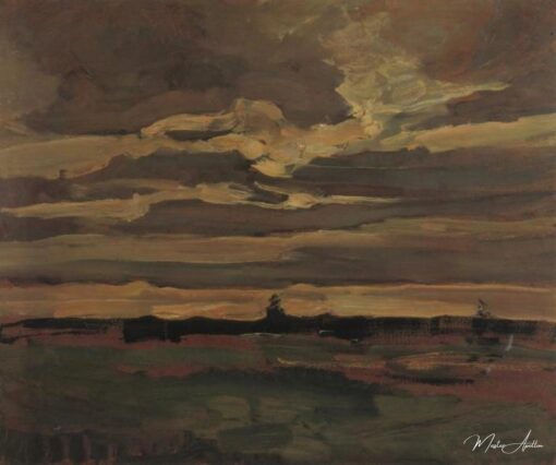 Ciel du soir avec nuage lumineux – Mondrian Piet Mondrian