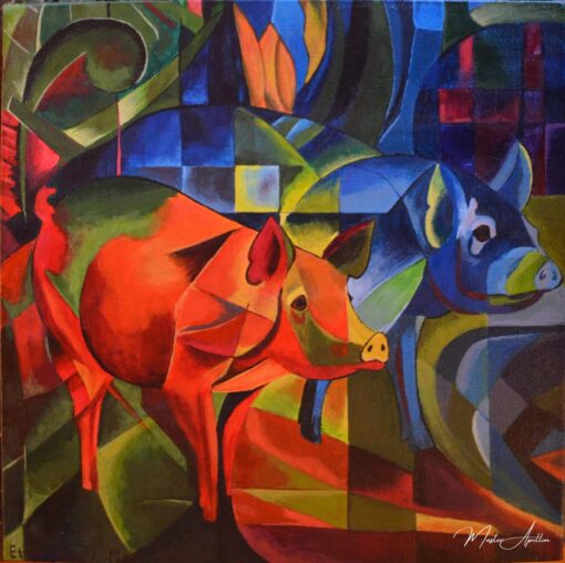 Cochons rouge et bleu – Franz Marc Franz Marc