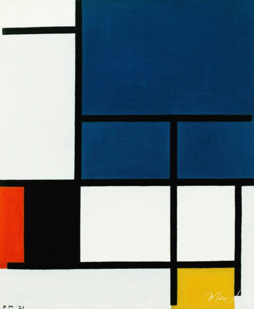Composition avec un grand espace bleu – Mondrian Piet Mondrian