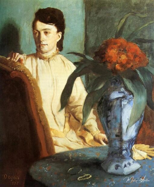 Dame et vase de fleurs de fleurs chinois – Edgar Degas Edgar Degas