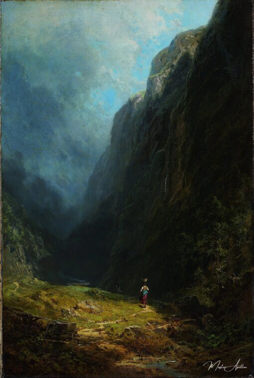 Dans la haute vallée alpine (paysage avec le mont Wendelstein) – Carl Spitzweg Carl Spitzweg