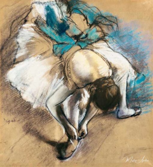 Danseur en attachant des chaussures de ballet – Edgar Degas Edgar Degas