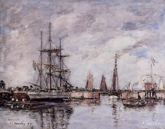 Deauville, le trois-mâts norvégien quitte le port – Eugène Boudin Eugène Boudin 2