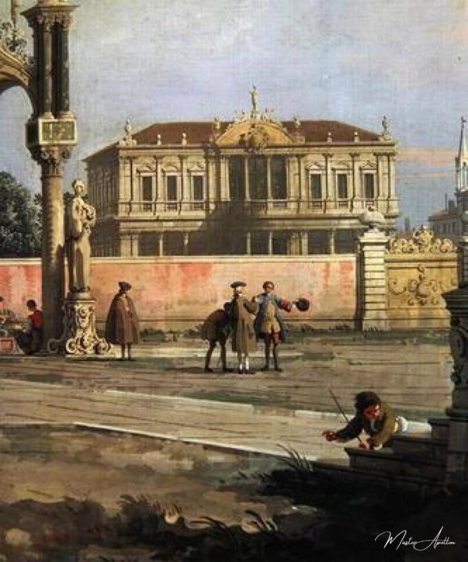Détail d’une maison de ville et d’une place publique (huile sur toile) – Giovanni Antonio Canal Giovanni Antonio Canal
