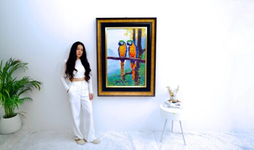 Deux aras sur une Branche | 60 x 90 cm La Galerie d'art en ligne art gallery 6