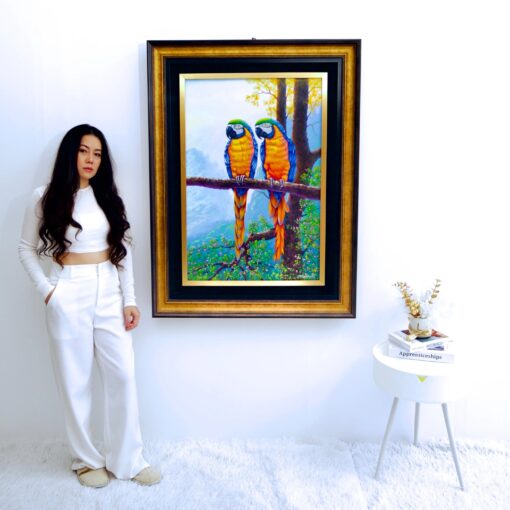 Deux aras sur une Branche | 60 x 90 cm La Galerie d'art en ligne art gallery 4
