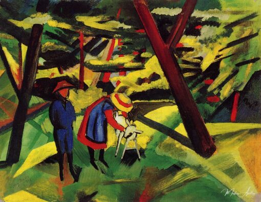 Enfants avec la chèvre dans la forêt – August Macke August Macke