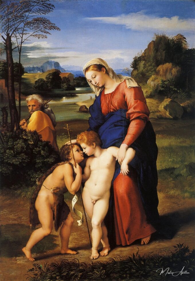 Famille Sainte Saint Jean (Madone du Passeggio) – Raphaël (peintre) Raffaello Sanzio (Raphaël)