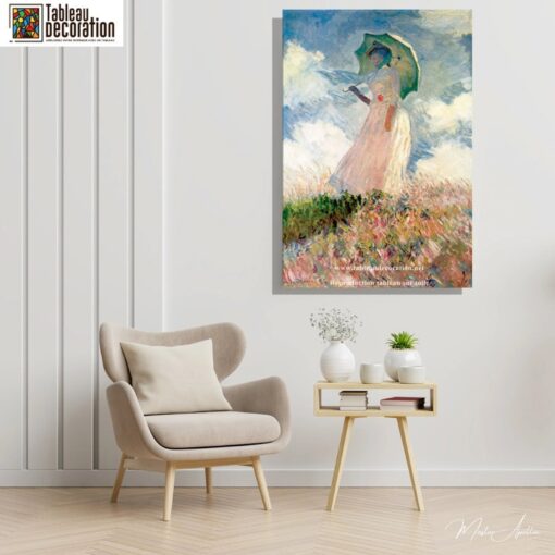 Femme à l’ombrelle tournée vers la gauche – Reproduction tableau monet Claude Monet 4