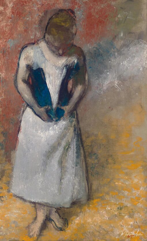 Femme debout de face, serrant son corset – Edgar Degas Edgar Degas
