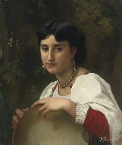 Femme italienne avec tambourin – William Bouguereau William Bouguereau