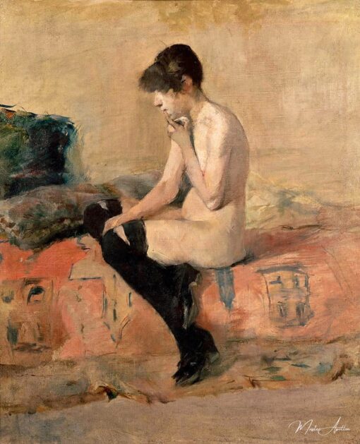 Femme nue assise sur un divan – Toulouse Lautrec Henri de Toulouse-Lautrec