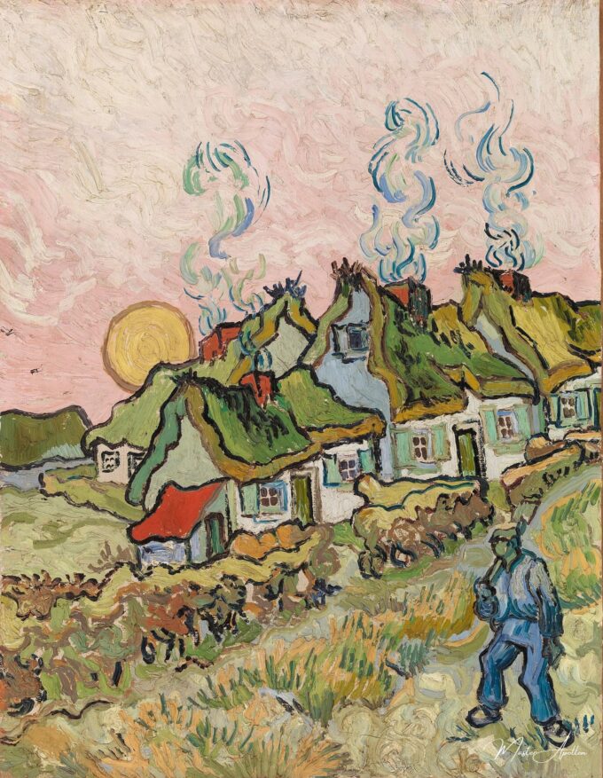 Ferme au coucher du soleil – Van Gogh Vincent Van Gogh