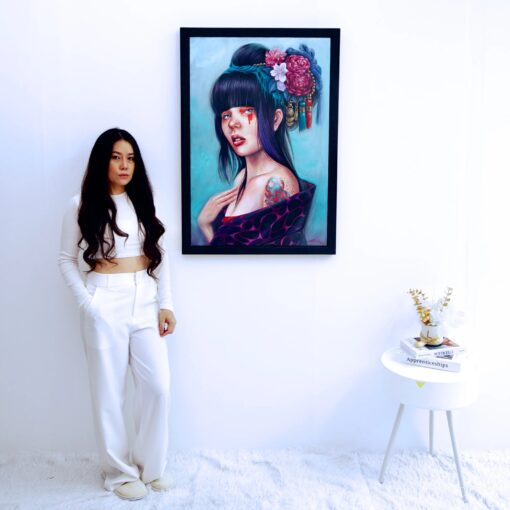 Fille avec un Chignon Floral | 60 x 90 cm La Galerie d'art en ligne art gallery 3