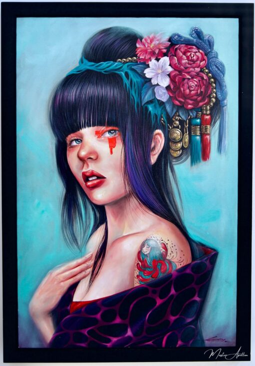 Fille avec un Chignon Floral | 60 x 90 cm La Galerie d'art en ligne art gallery 4