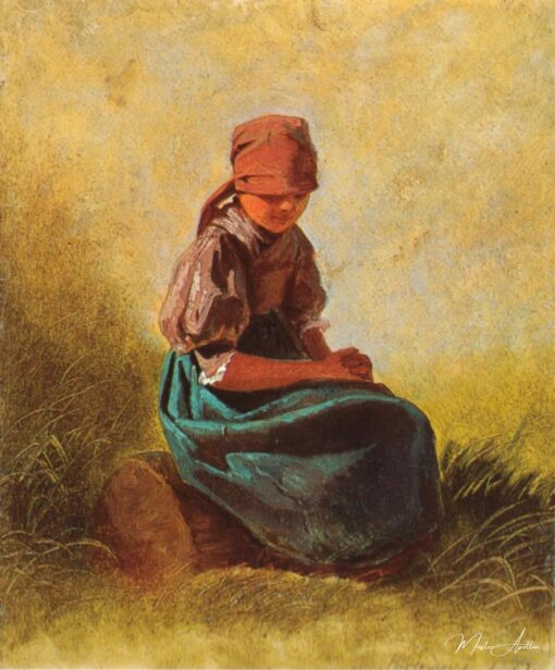 Fille de paysan assise avec les mains pliées – Carl Spitzweg Carl Spitzweg