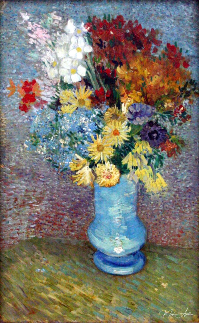 Fleurs dans le vase bleu – Van Gogh Vincent Van Gogh