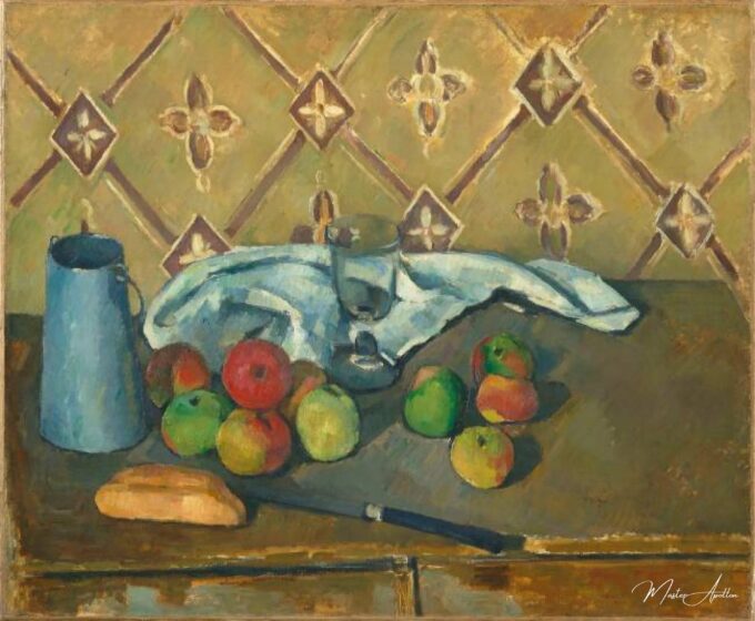 Fruits, serviette et pot à lait – Paul Cézanne Paul Cézanne