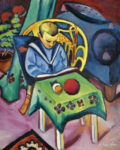 Garçon avec un livre et des jouets – August Macke August Macke