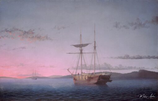 Goélettes de bois de construction en soirée dans la baie de Penobscot, 1863 – Fitz Henry Lane Fitz Henry Lane