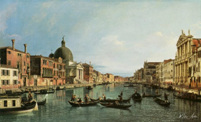 Grand Canal : vue du Sud-Ouest depuis la Chiesa degli Scalzi tonne Fondamenta della Crose le – Canal Giovanni Antonio Giovanni Antonio Canal