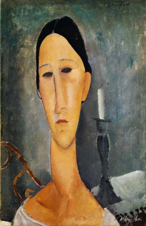Hanka Zborowska en arrière-plan un chandelier – Amedeo Modigliani Amedeo Modigliani