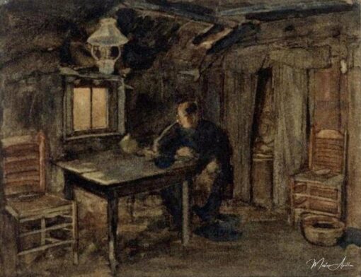 Hannes Van Nistelrode assis dans sa ferme – Mondrian Piet Mondrian