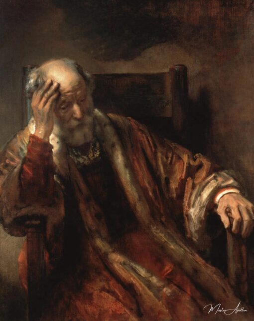 Homme âgé sur une chaise – Rembrandt van Rijn Rembrandt van Rijn
