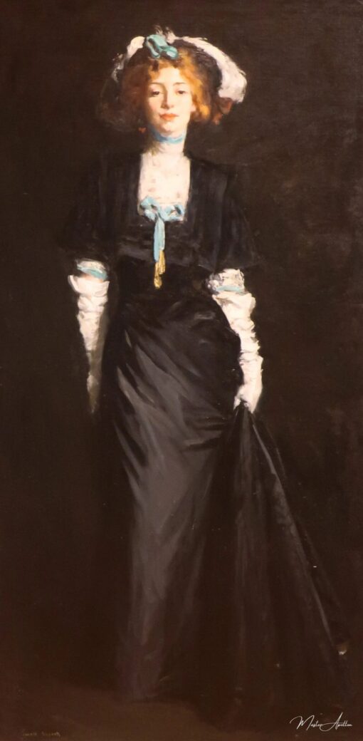 Jessica Penn en noir avec des plumes blanches – Robert Henri Robert Henri